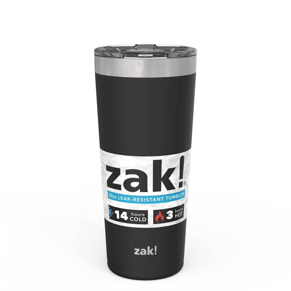 Zak! Designs 20oz Double Wall Stainless Steel Latah Tumbler with Contour Lid - Black