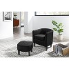 Vynxaria Modern White Corduroy Accent Chairs with Padded Arms & Ottoman Footrest, Perfect for Indoor & Balcony Use - 4 of 4