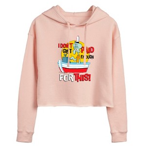 Women's - SpongeBob SquarePants - Squidward I Don't Get Paid Enough Cropped Graphic Hoodie - 1 of 4