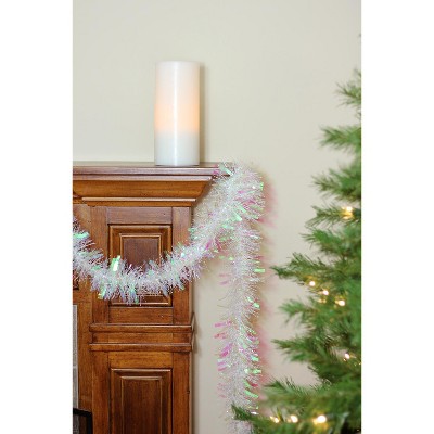 White Iridescent Tinsel Christmas Garland, 50' x 4"