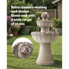 VEVOR Outdoor Water Fountain, 36.5 in Height Fountain and Waterfall, 2-Tier Floor Standing Rock Base Style Fiberglass and Resin Fountains, Gray - 3 of 4