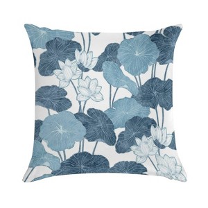 Lotus Leaves Pillow Covers 18x18 Decorative Throw Pillows Soft Square Cushion Covers for Couch Sofa Bedroom - 1 of 1