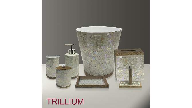 Pearl Escent Mosaic and Wood Trillium Q-Tip Jar - Nu Steel, 2 of 7, play video