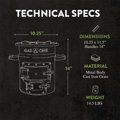 GasOne Portable Wood Burning Rocket Stove Camping for Backpacking, Hiking, RV and Survival - Insulated Barrel Stove Kit with Silicone Handles