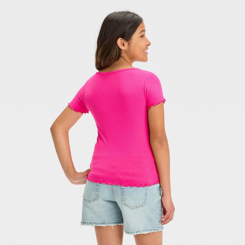 Girls' Short Sleeve Ruched Front Top - art class™, 3 of 5