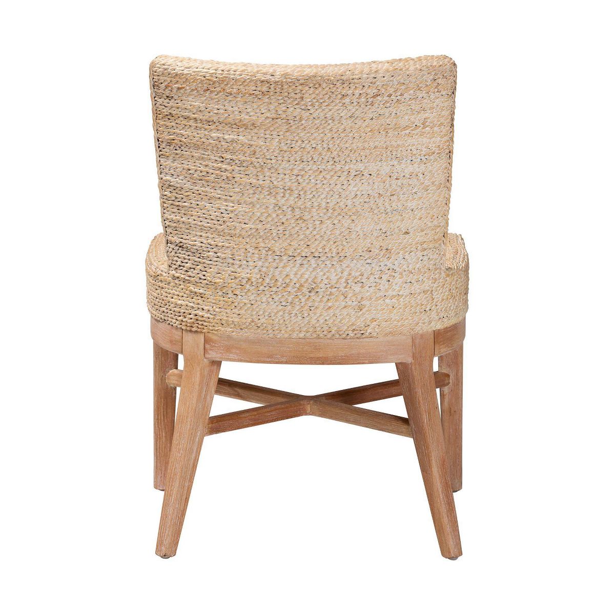 bali & pari Ridley Seagrass Dining Chair with Mahogany Wood Frame White Wash - thumbnail 5