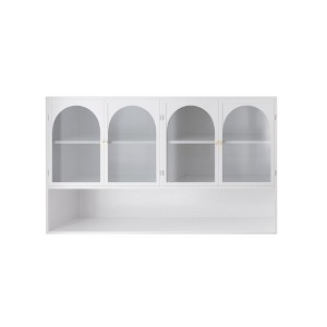 NicBex Modern 4 Glass Door Bathroom Wall Mount Cabinet Medicine Cabinet with 5 Tier Storage Shelves - 1 of 4