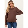 Pinkblush Brown Wide Neck Drop Shoulder Maternity Sweater - 2 of 4