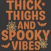 Rerun Island Women Thick Thighs Spooky Vibes Webs Short Sleeve Graphic Cotton Retro Vintage Ranger Baby Tee - 2 of 4