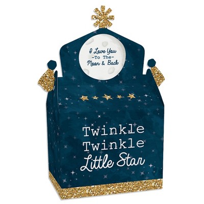 Big Dot of Happiness Twinkle Twinkle Little Star - Treat Box Party Favors - Baby Shower or Birthday Party Goodie Gable Boxes - Set of 12