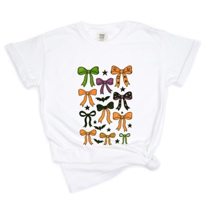 Simply Sage Market Coquette Colorful Halloween Bows Garment Dyed Tee - 1 of 4