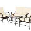 4 Pieces Garden Furniture Set for Backyard,Wicker Outdoor Patio Conversation Sets with Rattan Chair,Patio Sectional Sofa with Cushion-Coolbibila - 2 of 4