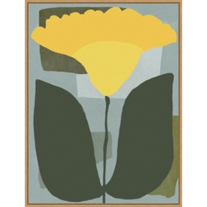 Amanti Art Big yellow bloom by Little Dean Framed Canvas Wall Art - 1 of 4