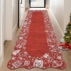 TackView Christmas Runner Rug, Non-Slip Living Room Carpet, Stain-Resistant Indoor Scalloped Rug, for Bedroom, Kitchen - 4 of 4