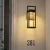 LLHZSY 14 1/2" Modern LED Outdoor Wall Light Fixture with Clear Glass for Post Exterior House Porch Yard Patio - 2 of 4