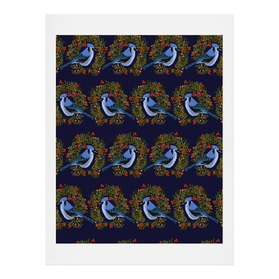 Joy Laforme Christmas Blue Jay Wreaths Art Print - Society6