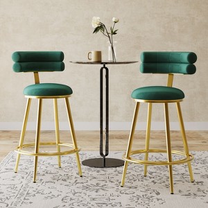NicBex Dining Chairs Set of 2 Upholstered Chair Counter Stools with iron Frame Soft Back Footrest for dining room - 1 of 4