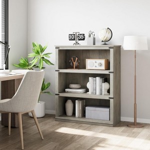 3-Tier Wooden Bookcase, Farmhouse Storage Book Shelf with Display Shelves, Tall Book Case - 1 of 4