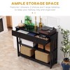 Aghana Digitals Black MDF Console Table with Wide Drawer, 2 Open Shelves, Slatted Frame & - 4 of 4