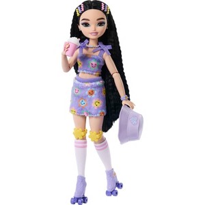 Barbie Dream Besties Renee Roller Skating Fashion Doll with 12 Video and Food Themed Accessories - 1 of 4
