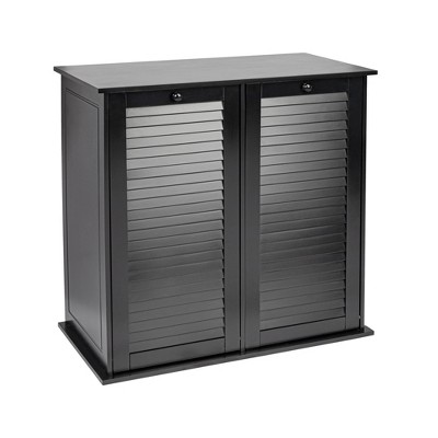 Household Essentials Tilt-Out Cabinet Laundry Sorter with Shutter Front Black