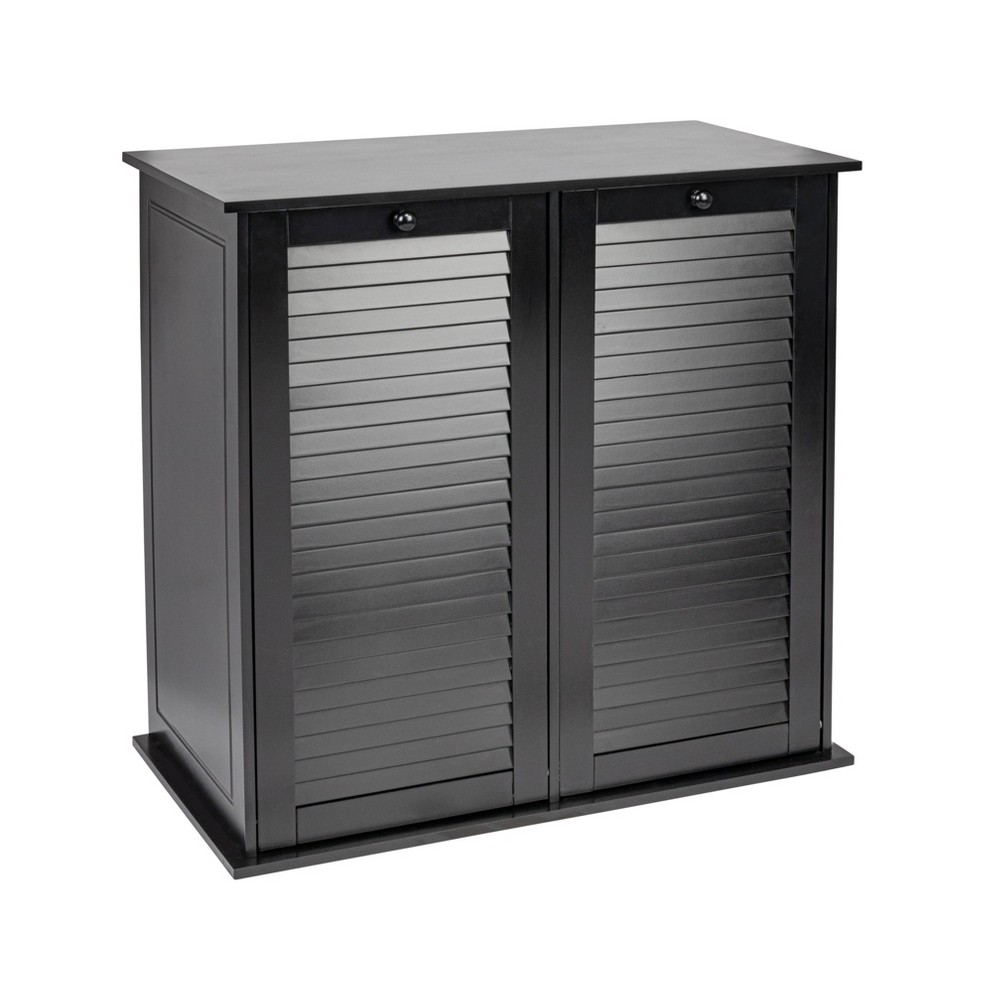 Photos - Laundry Basket / Hamper Household Essentials Tilt-Out Cabinet Laundry Sorter with Shutter Front Bl