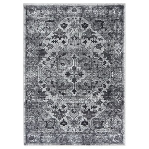 Coolmee Boho Washable Rugs,Vintage Non Slip Ultra Soft Throw Rugs Low-Pile Floor Carpet Rug for Bedroom Entryway Dining Room Dorm, - 1 of 4