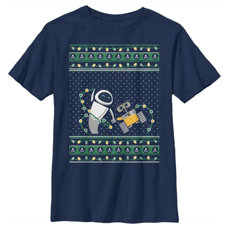 Boy's Wall-E Eve Ugly Sweater T-Shirt, 1 of 5