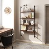 Costway 2 PCS 4-Tier Ladder Shelf Bookshelf Industrial Wall Shelf with Metal Frame Rustic - image 2 of 4