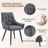 PAGED Dining Chairs, Faux Leather Dining Room Chairs, Kitchen Chairs with Ergonomic Button-Tufted Backrest and Metal Legs for Kitchen - 2 of 4