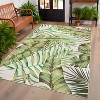 Washable Hallway Runner Rug Modern Tropical Plant Non-Slip Stain-Resistant Low Pile Indoor Home Decor Faux Wool - 2 of 4