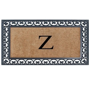 A1HC Natural Rubber & Coir 30x48, Monogrammed Doormat For Outdoor Entrance, Anti-Shed Treated Mat - 1 of 4