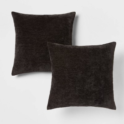 Threshold Oversized Woven Square Throw Pillow – 22x22 Black Solid Cushion
