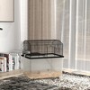 PawHut 22" 2-Tier Hamster Cage with Extra-Deep 14" Base, Small Animal Cage with Ramp, Water Bottle, Food Dish, Wheels, Black - 3 of 4