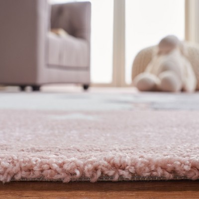 Pink and White Koala Design Kids Area Rug, 6'7" x 9', Synthetic