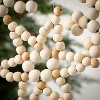 Wood Bead Ornament Natural 6"H Wood Set of 3 - 2 of 2