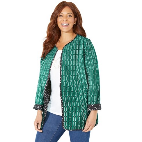 Catherines Women's Plus Size Reversible Quilted Jacket - image 1 of 4