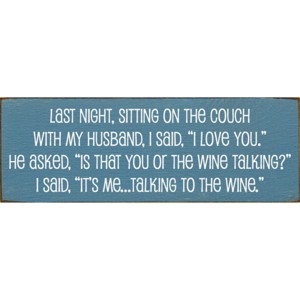 Slickblue Funny Wine Quote Sign, 3.5x10 Knotty Pine Plaque, Rustic Shelf or Wall Decor, Multiple Colors - 1 of 3