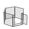 Sevobal Pet Carriers, 6 Panels Freestanding Dog Fence with Support Feet and Gates, Portable Fence for Yard Camping, Black, 54.5"*54.5"*31.7" - 3 of 4
