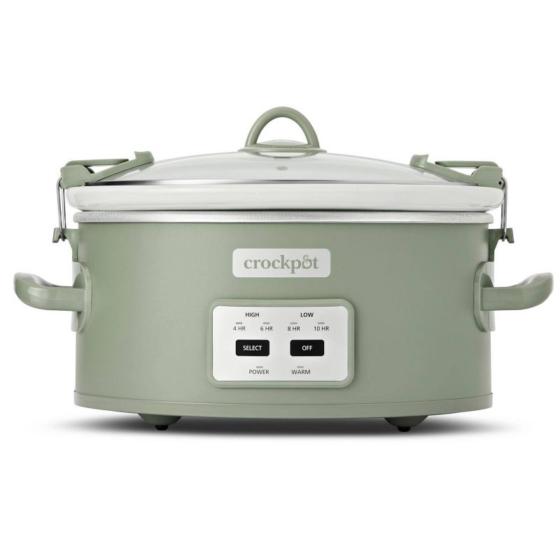 Crock-Pot 6qt Cook and Carry Programmable Slow Cooker - Sage Green, 1 of 13