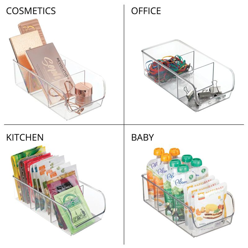 mDesign Plastic Food Storage Bin Organizer for Kitchen Cabinet - 11 x 5 x 3.5, 4 Pack, Clear, 5 of 11