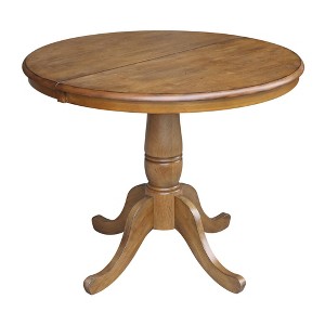 36" Round Dining Table with 12" Leaf - International Concepts - 1 of 4