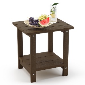 Arceso Adirondack Outdoor Side Table, 2-Tier HDPS Patio End Table Weather Resistant, Morden Side Table for Patio, Pool, Porch - 1 of 4