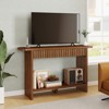 Bekrvio 51" Farmhouse Console Table with Drawers & Storage Shelf,Narrow Sofa Table Behind Couch, Wood Accent Table for Living Room, Hallway, Walnut - 4 of 4