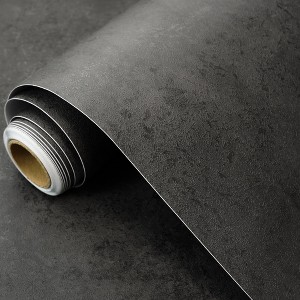 Concrete Black Vinyl Peel Stick Wallpaper Roll Waterproof Dark Cement Self Adhesive Contact Paper (Covers 36 sq. ft.) - 1 of 4