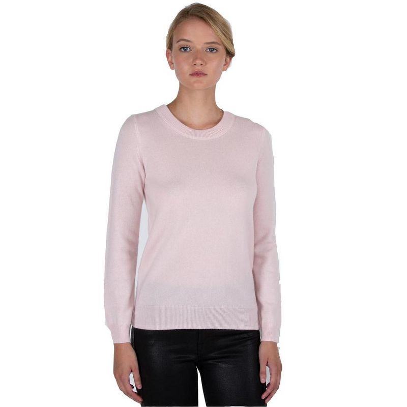 JENNIE LIU Women's 100% Pure Cashmere Long Sleeve Crew Neck Pullover Sweater, 4 of 5