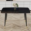 CENGHU Modern Minimalist Rectangular Dining Table for 6, Kitchen Table with Black Sintered Stone Tabletop and Golden Stripe Pattern for Kitchen - 2 of 4