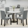 Tangkula Dining Chair Set of 4 Mid-Century Modern Fabric Upholstered Parson Chairs - 3 of 4