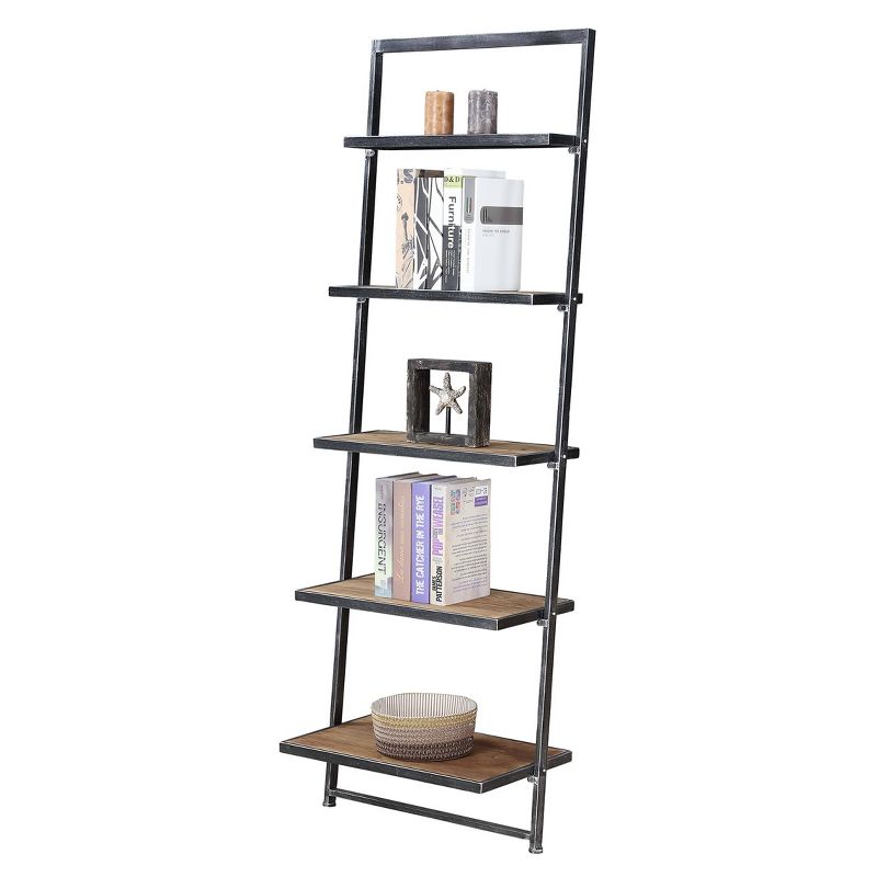 72.25&#34; Laredo 5 Tier Ladder Bookcase/shelf Natural/Antique Black - Breighton Home, 6 of 8