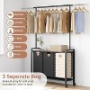 COZONY Laundry Sorter Cart with Hanging Rack & Shelf, 2/3/4-Section Rolling Laundry Hamper with Lockable Wheels, Black - 4 of 4